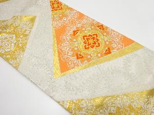 アンティーク　幾何学に華紋織り出し袋帯（着用可）